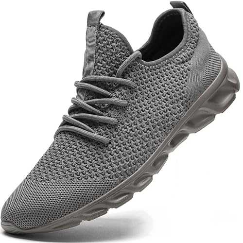 Damyuan Mens Lightweight Athletic Running Walking Gym Shoes Casual Sports Shoes Fashion Sneakers Walking Shoes grey Size: 6.5 UK