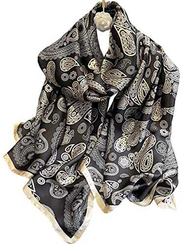 MAIRY Silk Feeling Satin Scarf for Women Ladies Lightweight Shawls and Wraps Soft Long Large Scarfs for All Season