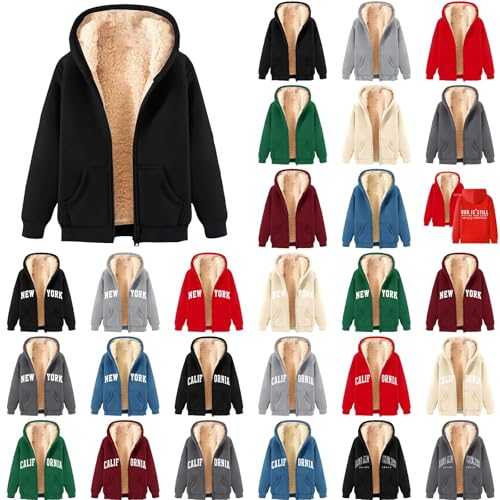 Fleece Jacket Women UK 2024 Teddy Fleece Hoodie Winter Coat Sherpa Lined Jacket Women Full Zip Hoodie Teddy Bear Coats Fleece Sweatshirts Ladies Fleece Tops Sweater Outwear Winter Clothes