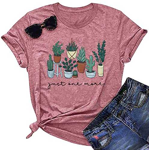 Just One More Plant Shirt Women Gardening T Shirts Plant Lover Gift Plant Mom Tops Tee
