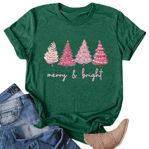 Christmas Shirts for Women Funny Tis The Season Xmas Tree Coffee Gifts T Shirt Short Sleeve Holiday Tops