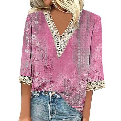 Women V Neck Lace Short Sleeve T Shirt Casual Summer Top Home Casual Green Glitter Top