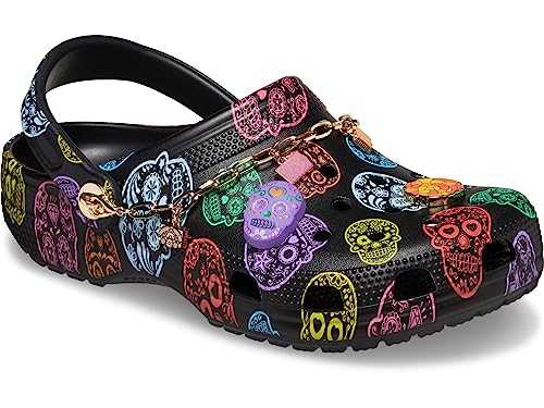 Men's and Women's Crocband Clog, Black/Multi Dia De Los Muertos