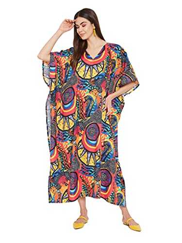 Gypsie Blu Ladies Kaftans Kimono Maxi Style Dresses Long Printed Caftan Beach Dress Women Plus Size Evening Gown