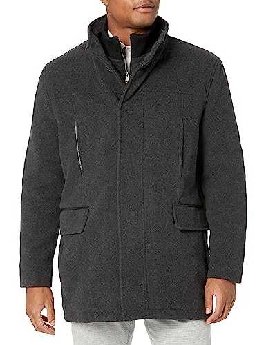 Cole Haan mens Full Zip Wool Plush Car Coat