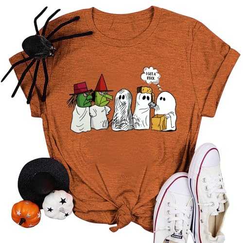 Halloween Shirt for Women I Got A Rock Halloween T-Shirt Short Sleeve Boo Ghost Tee Tops