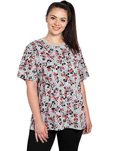 Disney Womens Plus Size T-Shirt Mickey & Minnie Mouse Print