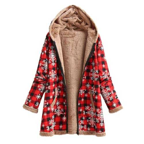 Womens Coats Sale Women'S Boho Colourful Coat Flannel Lined Warm Long Coats Winter Jacket Women Long Sleeve Warm Ethnic Oversize Line Jackets Baggy Aztec Zip Up Hoodies Jacket