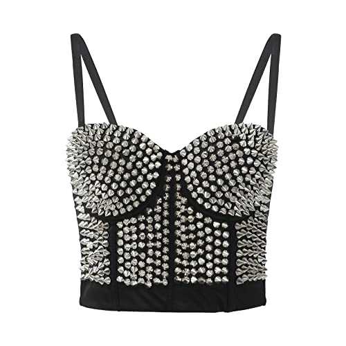 Glitter Top Women's Party Strappy Top Sequins Crop Tops Sexy Tank Tops Sparkle Tank Tops Sleeveless Tops with Straps Trendy Vest Carnival Camisole Vest Streetwear Cropped Top