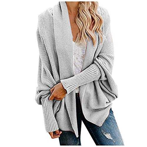 Women's Batwing Long Sleeve Cardigan Loose Open Front Sweater Coat Cardigan Long Cardigan Pullover Transition Jacket Autumn Winter Cardigan Outwear Knitted Coat Thick Winter Jacket Sweater
