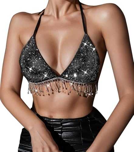 Maeau Womens Tank Tops Rhinestones Shirts Camisole Blouse Sleeveless Y2K Vest Halter Cami Tops XS-L
