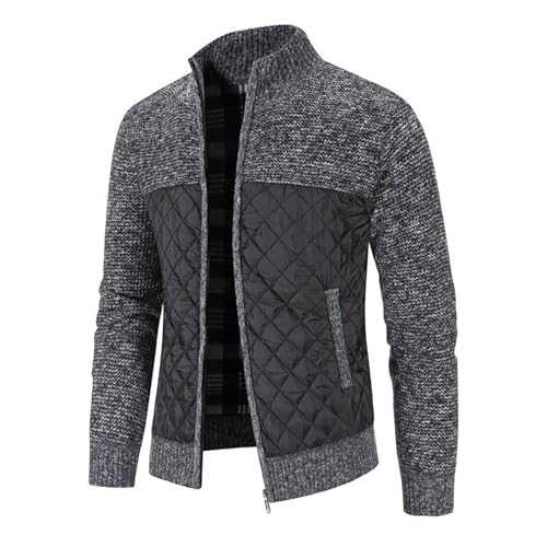 Single Button Coat Men Standing Neck Sweater Jacket Thickened Plush Loose Sweater Casual Business Knit Sweater 100 Wool Coat