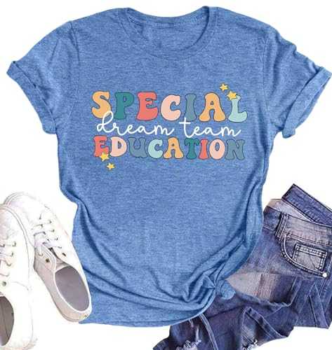 Special Education Teacher Shirts for Women SPED Teachers Graphic T-Shirts Teaching Life Gift Short Sleeve Tee Tops