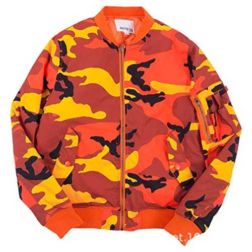 Autumn Winter Men Cotton Padded Camo Ma1 Bomber Jacket Thick Hip Hop Jackets Streetwear