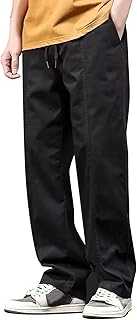 casual pants for men cotton Lightweight Yoga Pants Elasticated Waist Straight Legs flat Solid Colors Trousers Solid Colors baggy Trousers with pockets summer Beach Tracksuit Bottoms lightweight
