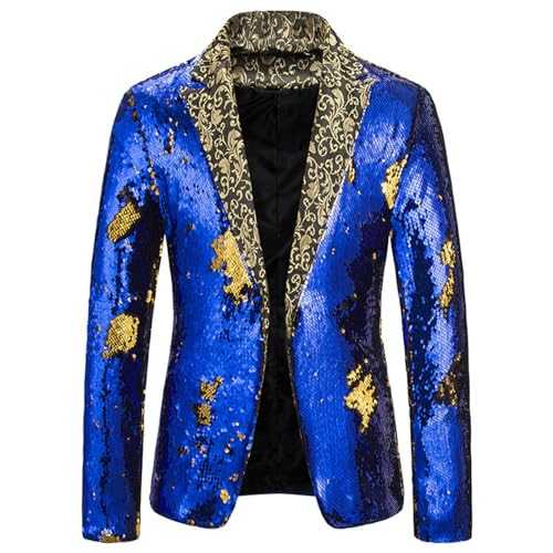 Men's Suits Single Breasted Two Tone Sequin Stylish One Button Suit Men's Slim Fitted Attendance Business Wedding Suits Gentleman Suit
