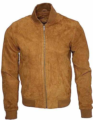 Men's Varsity Suede Leather Bomber Jacket
