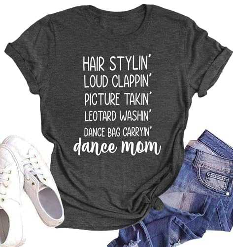 Mama Shirt Women: Dance Mama Shirts Mother's Day T Shirts Mama Graphic Tee Casual Short Sleeve Tops