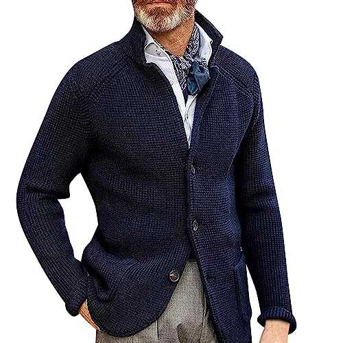 Men's Stand Collar Wool Coat Thick Needle Thickened Suit Sweater Men Suits Slim Fit 3 Piece Designer