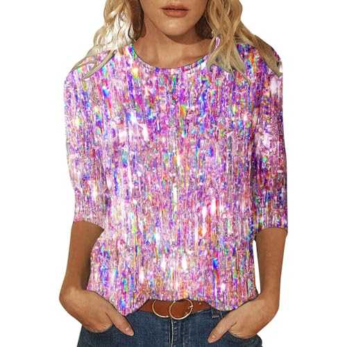 Sequin Tops for Women UK Long Sleeve Glitter Tops Party Tops Sparkly Tops Plus Size Evening Tops Sequin Top Party Clothes Clubbing Tops Going Out Shirt Party Outfits