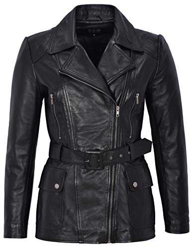 Smart Range Angelina Ladies Real Lambskin Brown Leather Jacket Trench Mid-Length Winter Coat BS 222