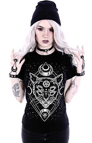 Restyle Galaxy Cat Occult Wicca Top Tee T-Shirt