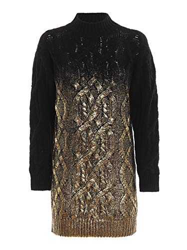 Pinko Women's Estone Dress, Multicolour (Nero/Oro Zh2), X-Small