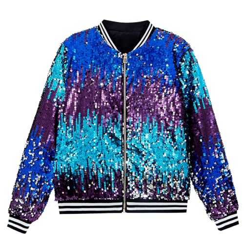 Mens Sequin Jacket Bomber Sparkly Striped Varsity Glitter Jacket Male Party Outwear Coat Birthday Holiday Clothes