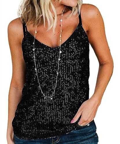 AirMood Women Sexy Scoop Neck Sparkle Shimmer Tank Vests