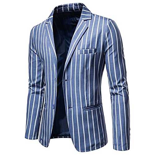 Green Suit Jacket Men Men's Luxury Casual Striped Suit Blouses Lapel Button Slim Fit Stylish Jacket Shirt Party Formal Coat With Pocket Men's Suit Blazer Jackets