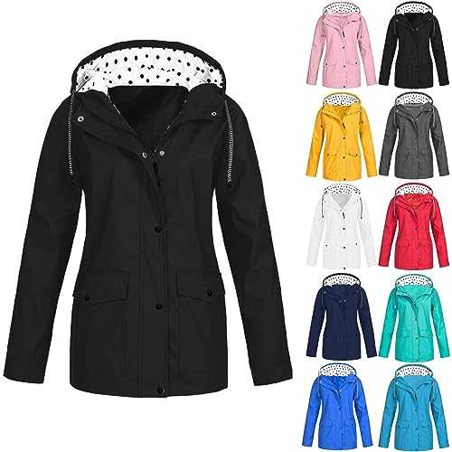 Rain Coats for Women uk Lightweight Waterproof Jacket Hooded Long Raincoat for Lady with Drawstrings