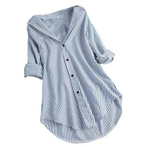 WILLBEST Women Button Down Shirts Lightweight Dress Shirt Long Sleeve Blouses V-Neck Loose Casual Tops Tunics with Pocket