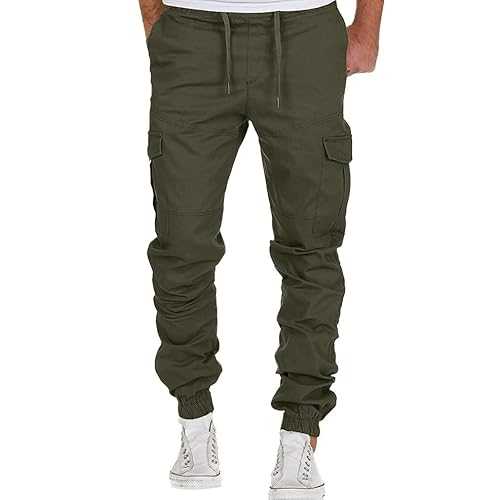 Cocila Men's Drawstring Sport Bandage Fashion Loose Sweatpants Pant Color Casual Men's Pants M Apparel Black Long Trousers Mens Cargo Trousers Cuffed Ankle Grey Linen Trouser