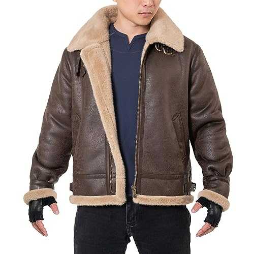 Mifidy Jacket Men Brown Leather Jacket Motorcycle Bomber Coat Cosplay Costume Winter Outfit XS-3XL