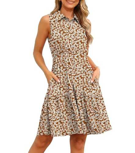 TIANZHU Floral Mini Dress for Women Lightweight Summer Dresses UK with Tiered Hem Pockets S-2XL