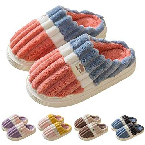 DGHM Ladies' Comfort Fleece Memory Foam Slippers Men Fuzzy Plush Lining Slip-on House Shoes for Indoor & Outdoor Use Shoe Slippers Women