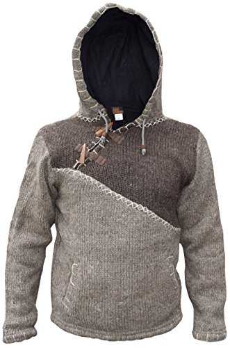 Gheri Cross Zip Natural Woolen Winter Festival Knitted Jumper Jacket Hoodie