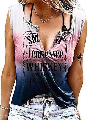 Smooth as Tennessee Whiskey T Shirt for Women Graphic Country Cowgirl Tees Letter Shirts Tops with Sayings