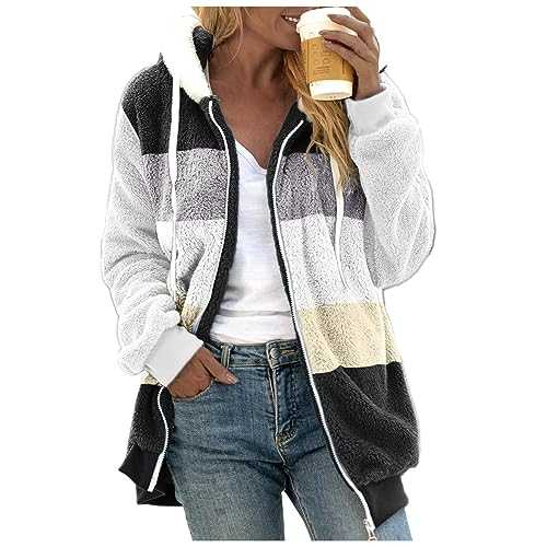 Khmer Jacket Size Casual Color Block Plush Sweatshirt Zipper Hoodie Loose Blouse Warm Coat Juniors Heavy Jacket