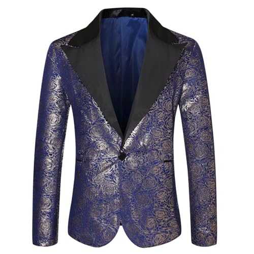 Mens Blazers Smart Casual Regular Fit Suit Jacket Men's Smart Casual Tuxedo Stretch Non-Iron Office Business Dress Jacket Tailcoat Coat for Wedding Meeting Performance Outing Night Club Outwear