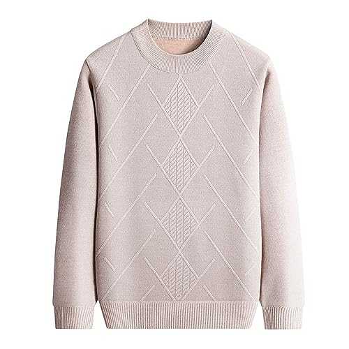 Men's Jumpers Tops Winter Warm Knitted Crew Neck Jumper Long Sleeve Soft Cozy Mock Neck Knitwear Pullover Sweaters for Men Fashion Casual Knitted Basic Jumper Sweatshirt