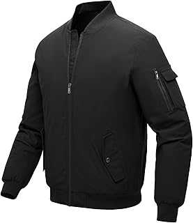 donhobo Men Waterproof Bomber Baseball Jackets,Thermal Cotton Lined Winter Outdoor Windproof Warm Jacket with Zipper Pockets