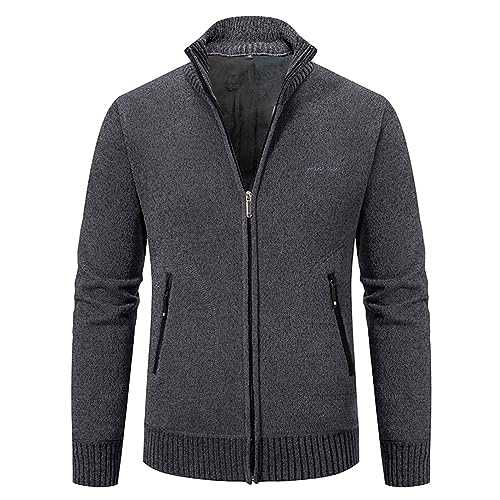 Mens Fashion Color Matching Large Cotton Cardigan Sweater Knit Shirt Warm Winter Coats for Men Wool Jacket Men Plus