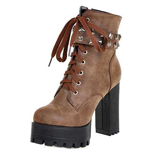 CHICMARK Boots with High Chunky Heel and Thick Platform Fashion Ankle Boots