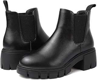 Womens Boots Chelsea Boots Women Platform Walking Ankle Boots Waterproof Elastic Chunky Heel Lug Sole Slip On Winter Boot