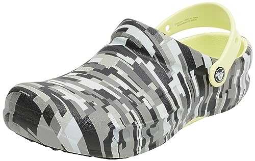 Unisex Bistro Graphic Clog, Black/Lime, 5 UK