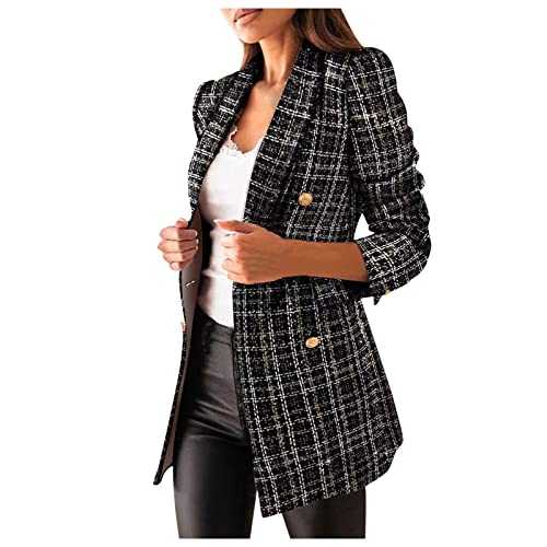 AMhomely Women's New Outwear Long-Sleeved Casual Suit Collar Printed Pocket Jacket,Halloween Christmas Party Elegant Women Coats Winter Clearance Long Coat Ladies Girls Hooded Warm Jacket UK