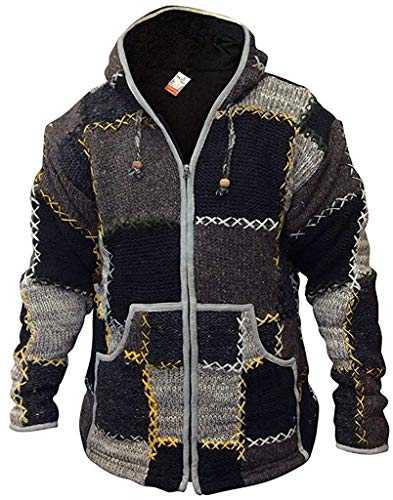 SHOPOHOLIC FASHION Mens Wool Patchwork Superwarm Jacket