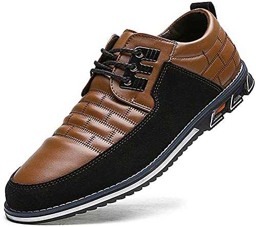 Men's Leather Casual Shoes Driving Office Walking Loafers Lace Up Slip-On Business Oxford Shoes Moccasin Breathable Luxury Classic