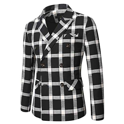 Sporty Jacket Men's Vintage Checked Blazer Slim Fit Casual Modern Jackets Striped Men Spring Autumn Suit Jacket Suit Jacket for Business Wedding Leisure